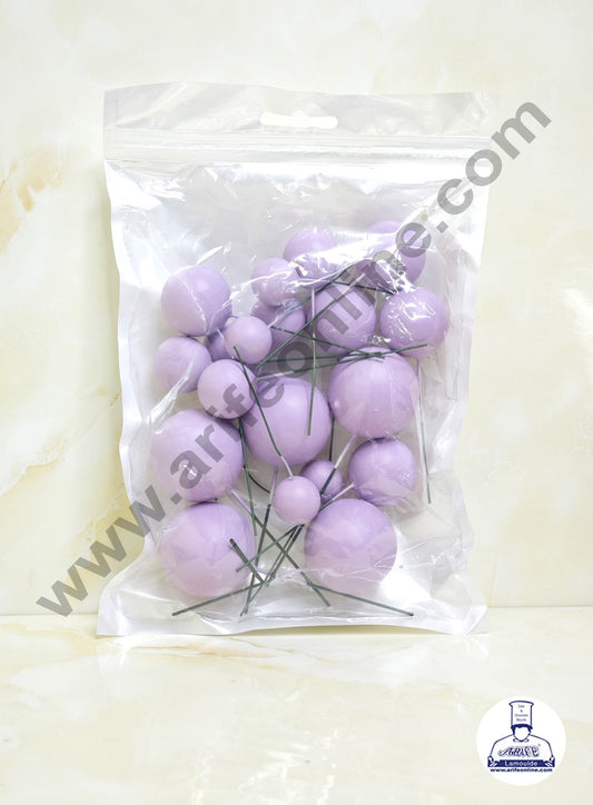 Matte Pastel Lavender Faux Ball Topper For Cake and Cupcake Decoration - 20 pcs Pack (MOQ 300 PACKET 1 CRTN)  (IM)