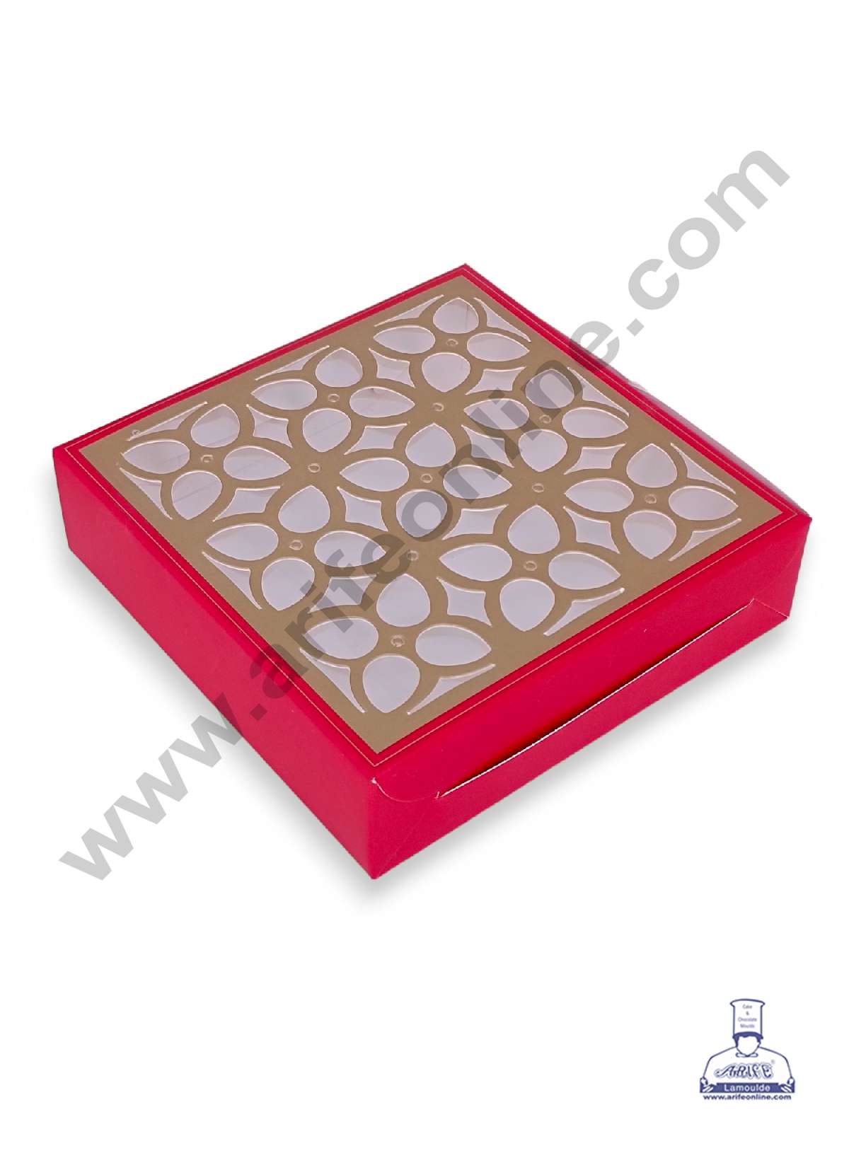 9 Cavity Chocolate Box with Cavity & Cutout Window Without Handle ( 10 Piece Pack ) - Red (MOQ 12 PCK) (AID)