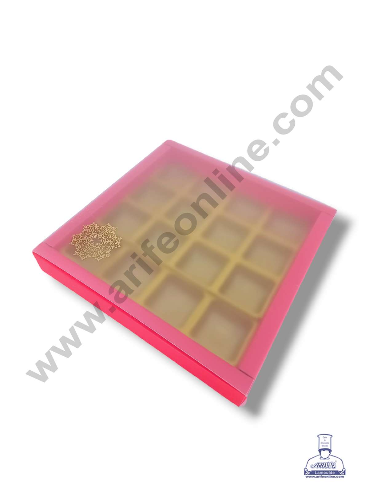 16 Cavity Chocolate Box with Sliding Cover & Cavity ( 10 Piece Pack ) - Red (MOQ 12 PACK) (IDD)