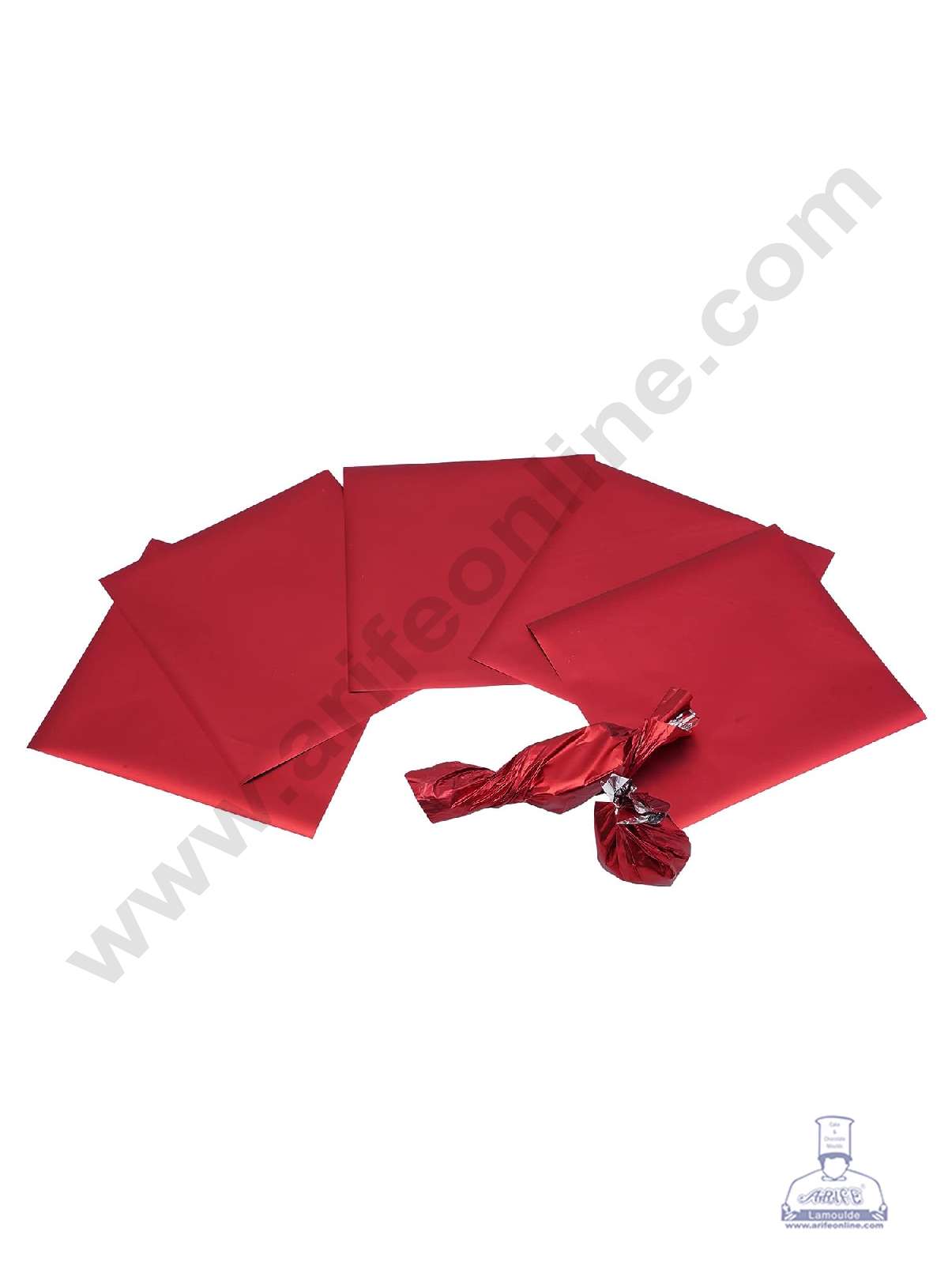 Metallic Plastic Chocolate Wrapper, Red 200 Pcs Pack (MOQ 12 PACK) (FD)