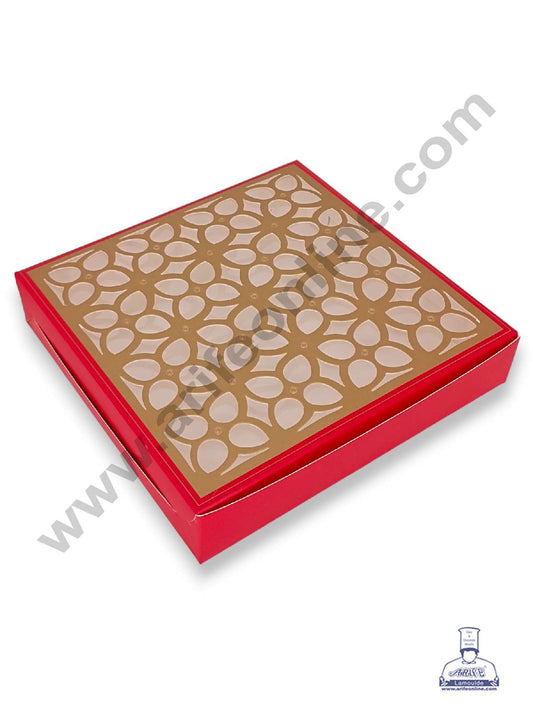 16 Cavity Chocolate Box with Cavity & Cutout Window Without Handle ( 10 Piece Pack ) - Red (MOQ 12 PACK) (RDD)