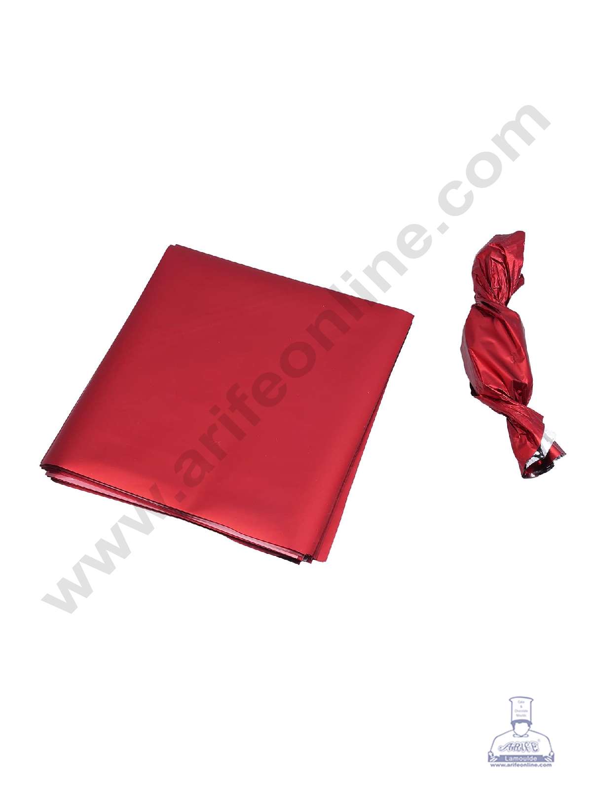Metallic Plastic Chocolate Wrapper, Red 200 Pcs Pack (MOQ 12 PACK) (FD)