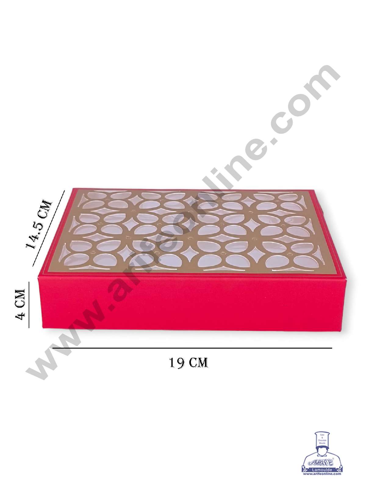 12 Cavity Chocolate Box with Cavity & Cutout Window Without Handle ( 10 Piece Pack ) - Red  (MOQ 12 PCK) (AMD)