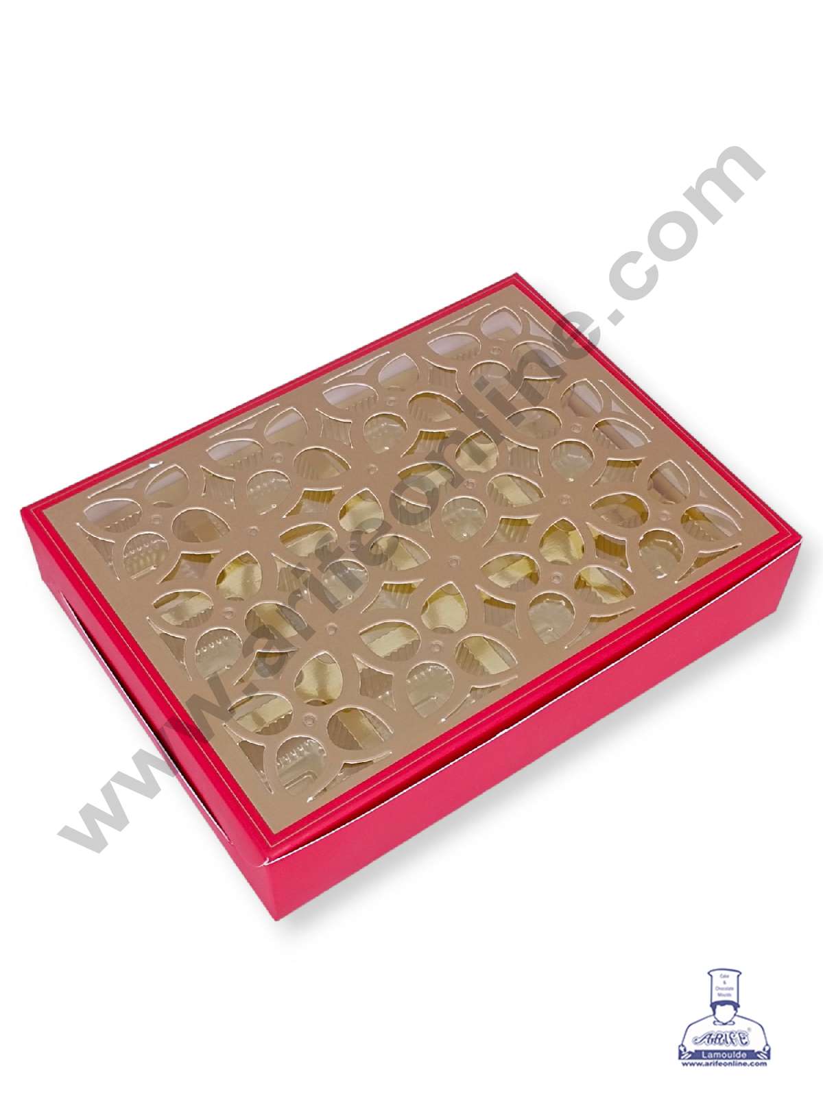 12 Cavity Chocolate Box with Cavity & Cutout Window Without Handle ( 10 Piece Pack ) - Red  (MOQ 12 PCK) (AMD)