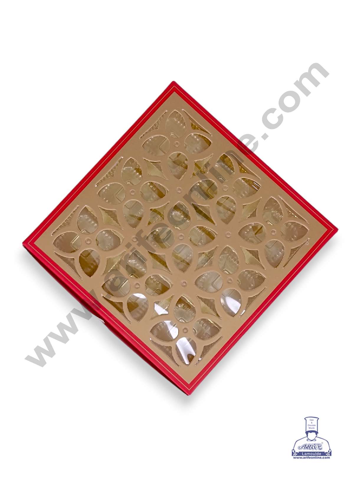 9 Cavity Chocolate Box with Cavity & Cutout Window Without Handle ( 10 Piece Pack ) - Red (MOQ 12 PCK) (AID)
