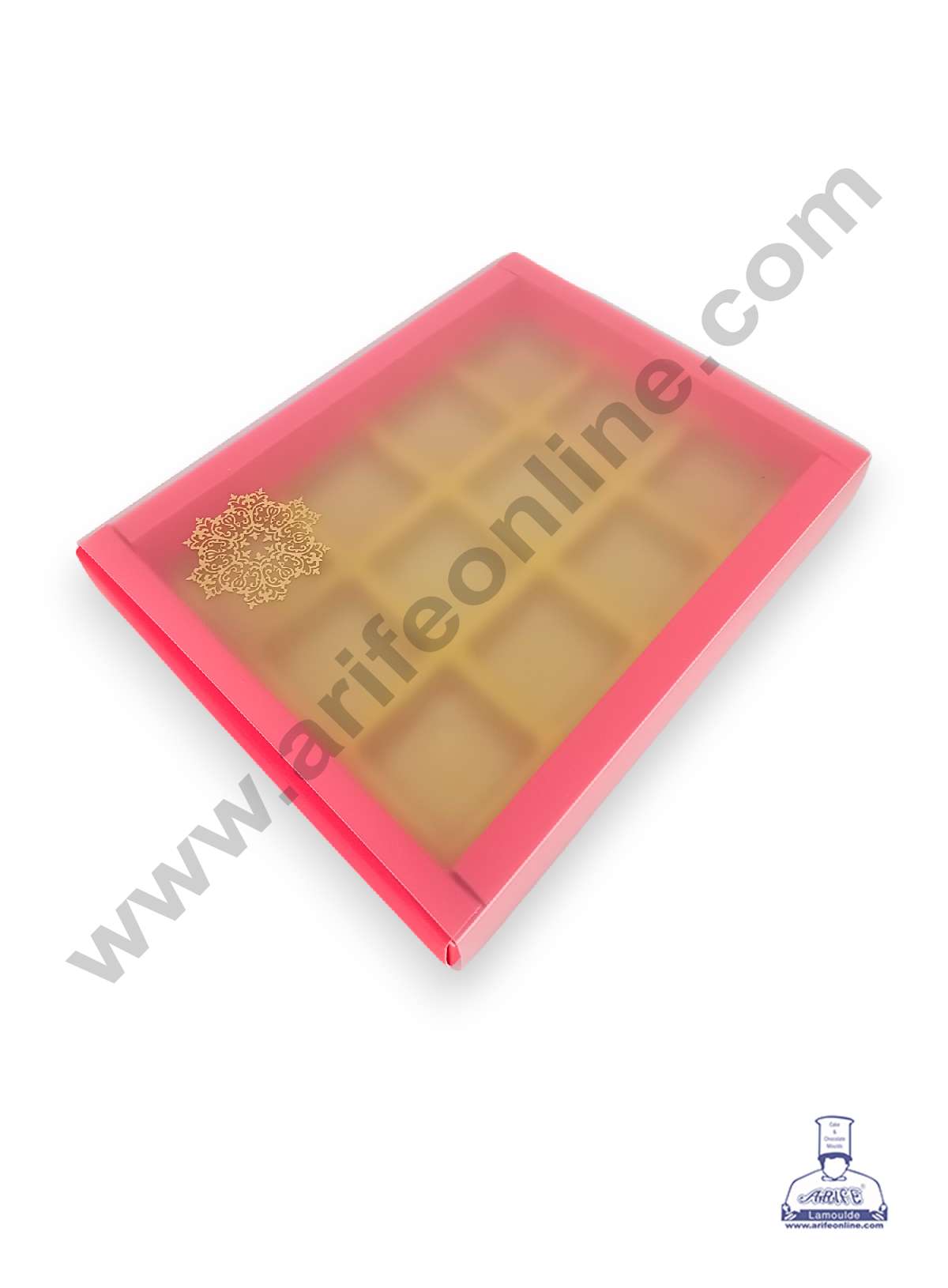 12 Cavity Chocolate Box with Sliding Cover & Cavity ( 10 Piece Pack ) - Red (MOQ 12 PACK) (RUD)