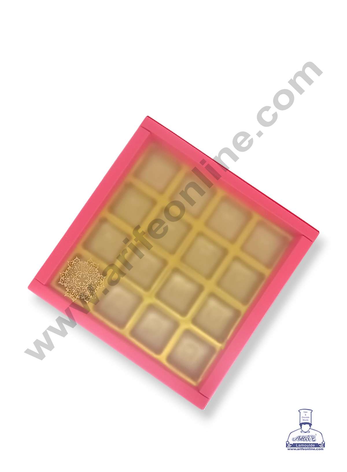 16 Cavity Chocolate Box with Sliding Cover & Cavity ( 10 Piece Pack ) - Red (MOQ 12 PACK) (IDD)