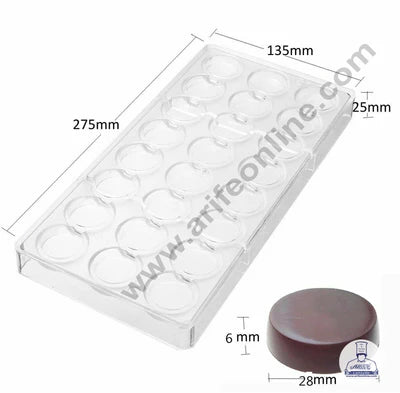 24 Cavity 6g/pieces Professional Oblate Shape for Candy Bonbons Polycarbonate Chocolate Mold │SB-2123│ (MOQ 12 PCS) (RRD)