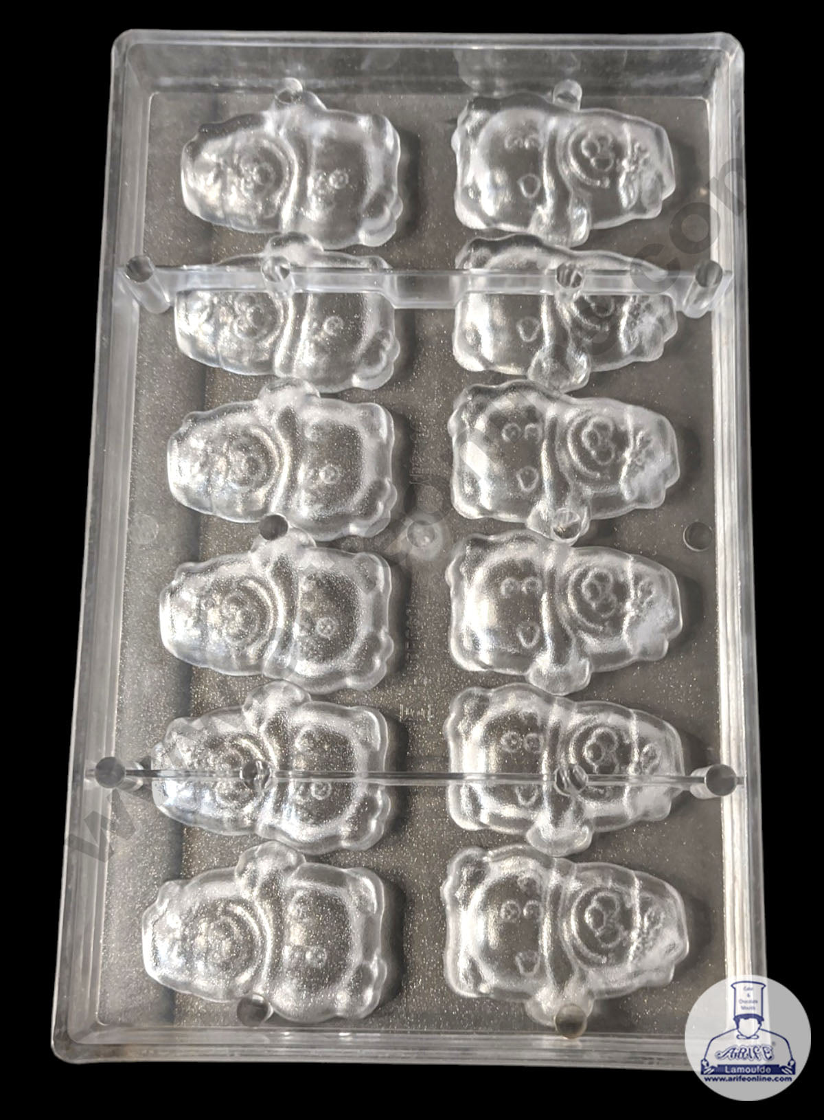 12 Cavity Polycarbonate Chocolate Mold - ( YBS-053 ) (MOQ 12 PCS) (RDD)