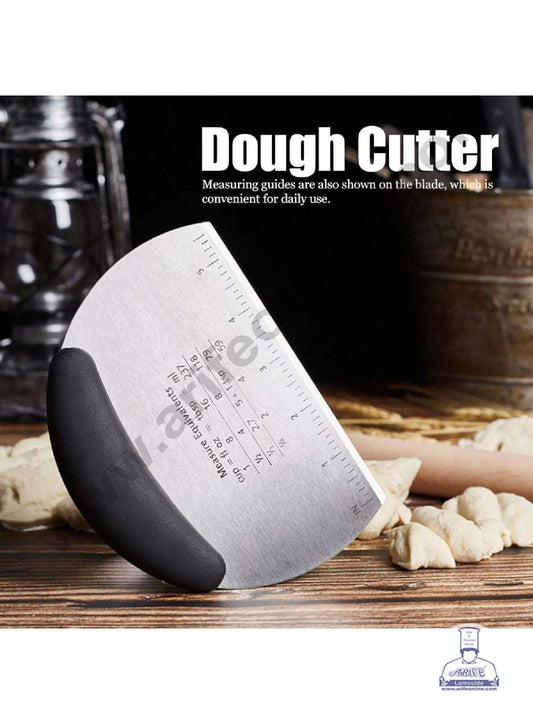 Plastic Black Handle Stainless Steel Scraper with Measuring Scale & Conversions (MOQ 12 PCS)