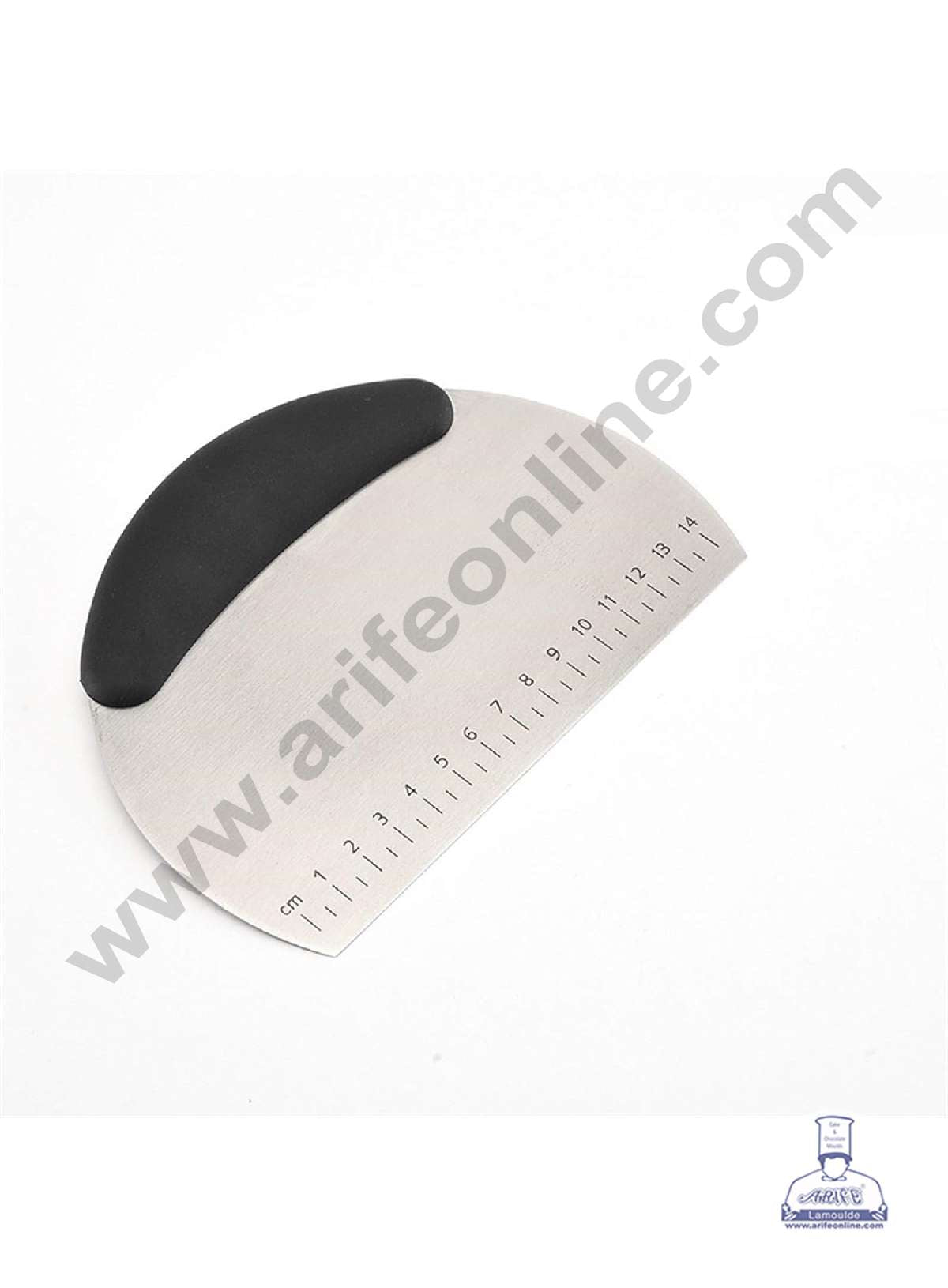 Plastic Black Handle Stainless Steel Scraper with Measuring Scale & Conversions (MOQ 12 PCS)