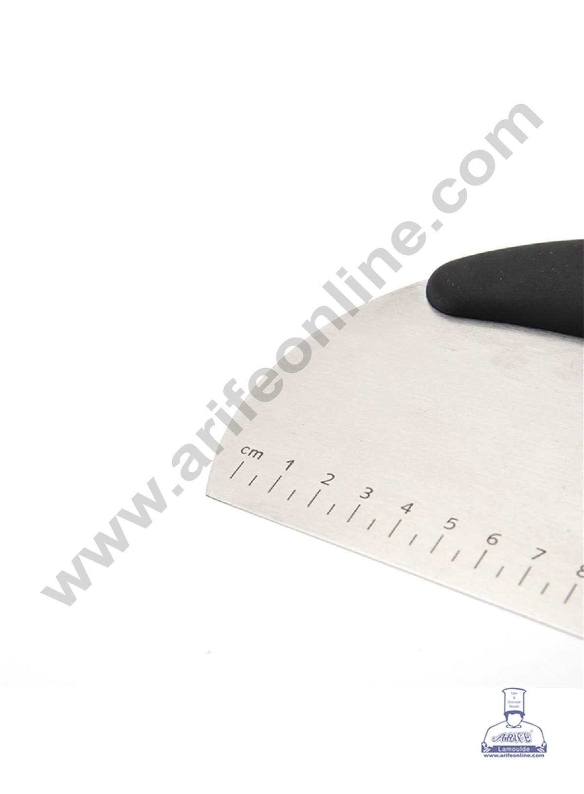 Plastic Black Handle Stainless Steel Scraper with Measuring Scale & Conversions (MOQ 12 PCS)