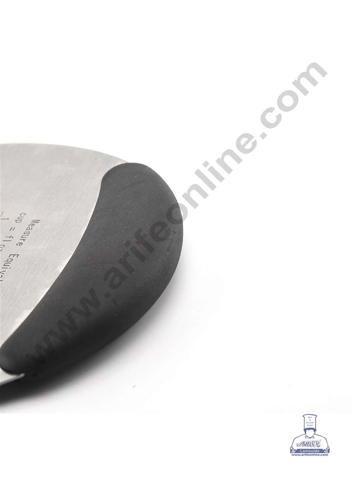 Plastic Black Handle Stainless Steel Scraper with Measuring Scale & Conversions (MOQ 12 PCS)