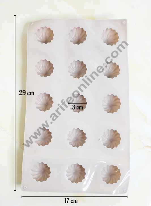 15 Cavity 3D Frill Modak Silicon Mould (MOQ 12 PCS)