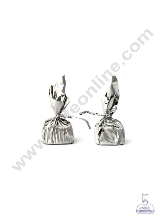 Metallic Plastic Chocolate Wrapper, Silver 200 Pcs Pack (MOQ 12 PACK) (FD)