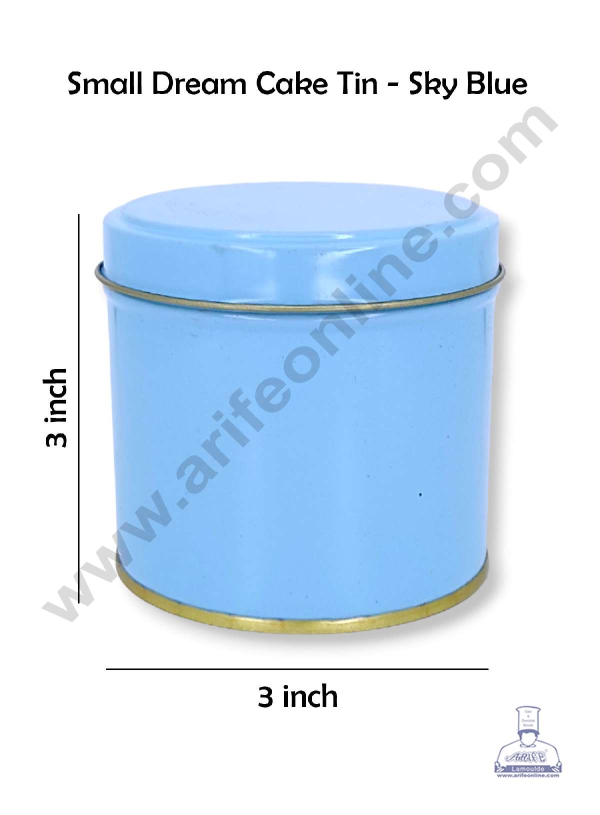 Small Dream Cake Tin | Gift Box | Chocolate Box | Jewellery Box - Sky Blue (MOQ 50 PCS) (RE)