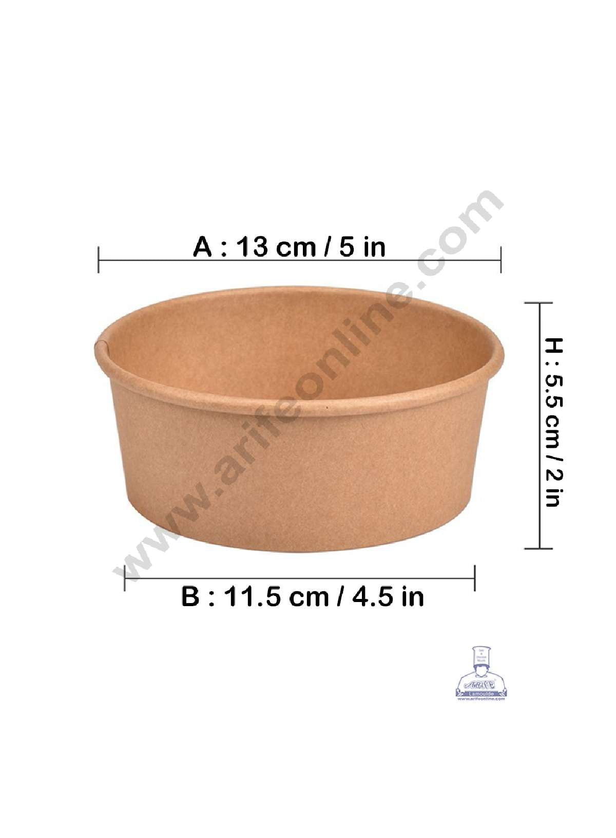 Kraft Paper Round Bowls with Lid | Disposable Salad Bowl - Top 5 Inch (MOQ 100 PCS)