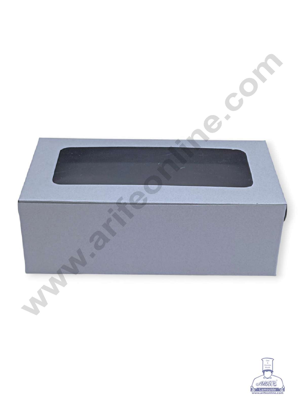 Grey Plum Cake Box Clear Window, Plum Carriers - Small ( 10 Pcs Pack ) (MOQ 10 PACK)