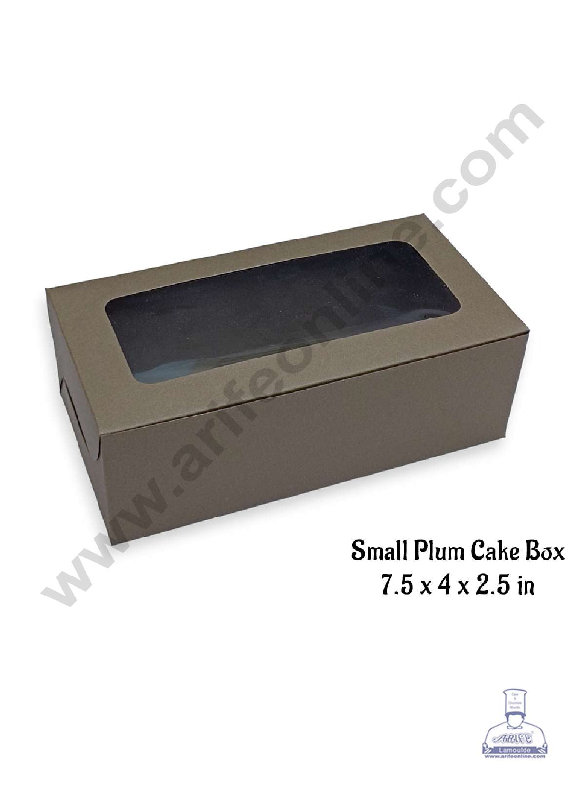 Dark Woody Brown Plum Cake Box Clear Window, Plum Carriers - Small ( 10 Pcs Pack ) (MOQ 10 PACK)