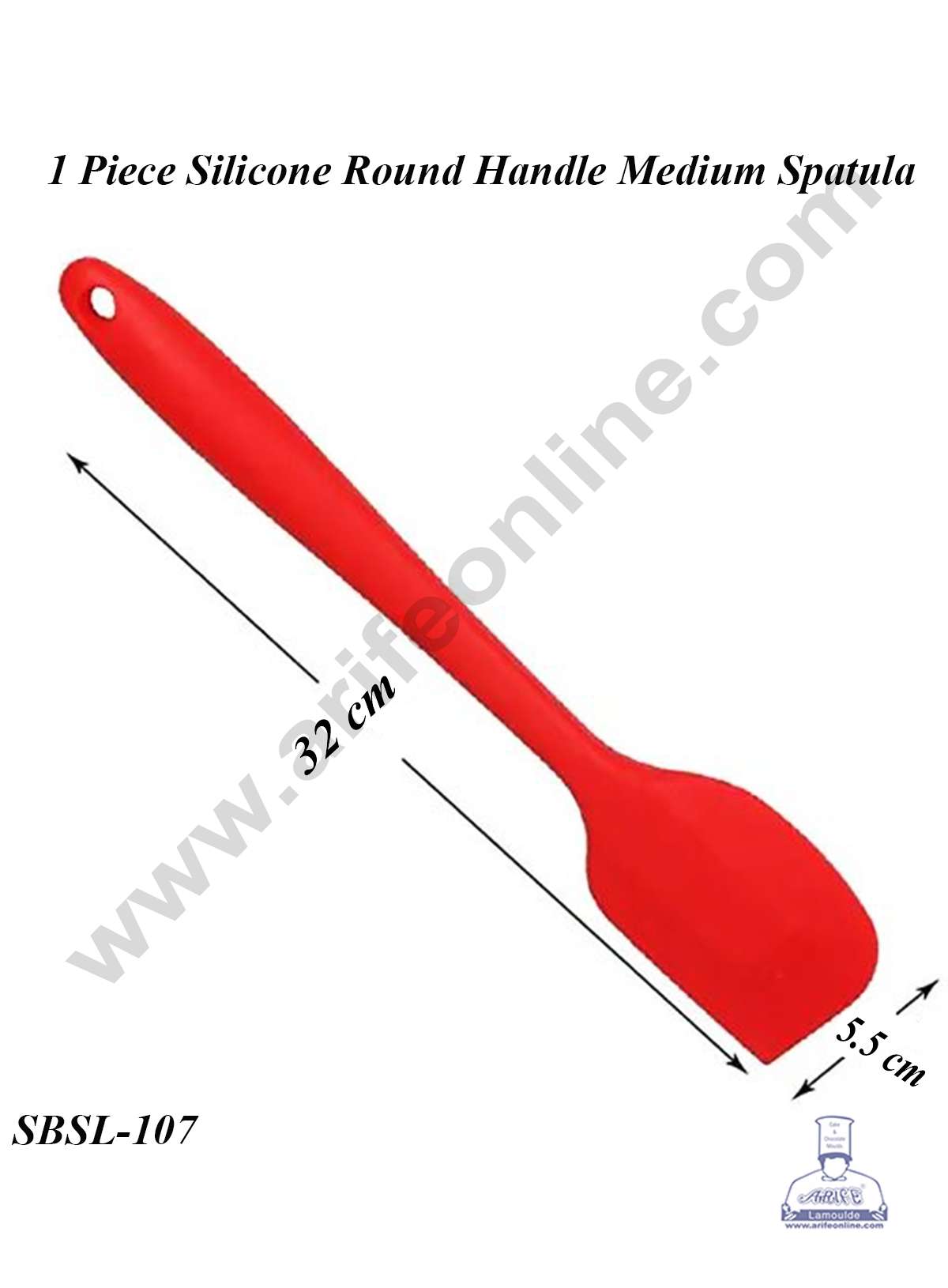 1 Piece Silicone Round Handle Medium Spatula | Baking Tool | Cream Cake Kitchen Cooking Tool (SBSL-107) (MOQ 12 PCS) (IE)