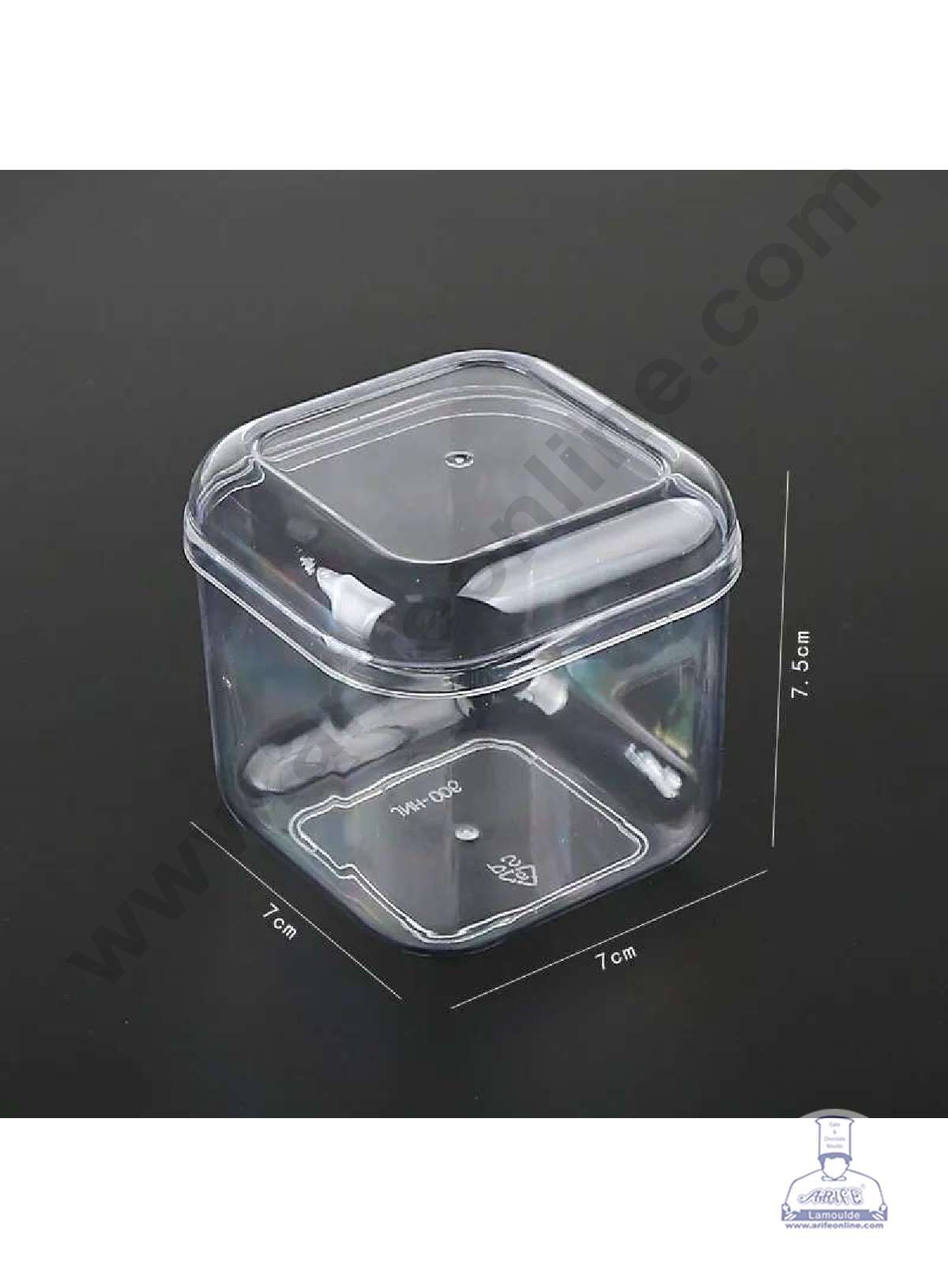 Transparent Square Dessert Tub with Curved Corners & Lid | Ideal for Pudding, Parfait, and Mousse (MOQ 500 PCS) (AO)