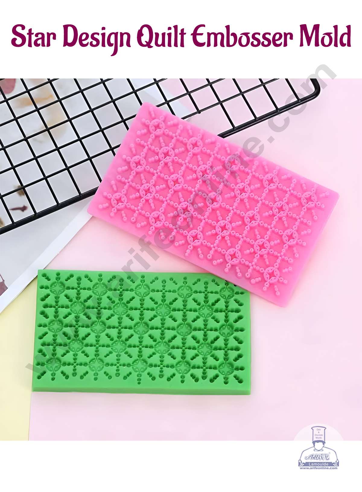 Stars Design Quilt Embosser Molds, Cookie Biscuit Mold Fondant Cake Tools (MOQ 12 PCS) (IE)