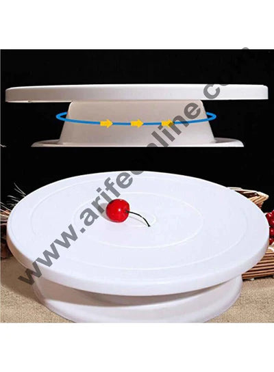 Round Rotating Revolving Cake Turntable Decorating Stand Platform, 28CM White (ADE)