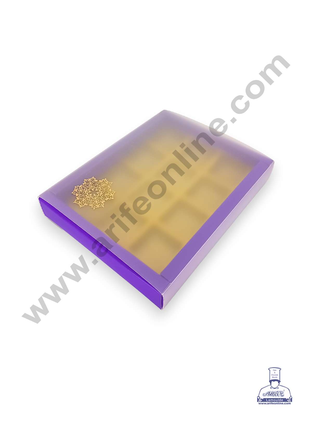 12 Cavity Chocolate Box with Sliding Cover & Cavity ( 10 Piece Pack ) - Violet (MOQ 12 PACK) (RUD)