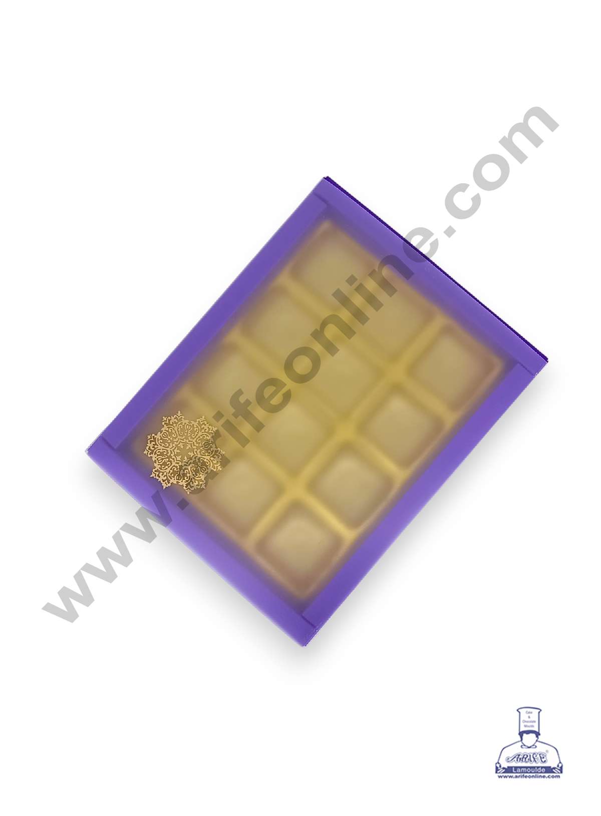 12 Cavity Chocolate Box with Sliding Cover & Cavity ( 10 Piece Pack ) - Violet (MOQ 12 PACK) (RUD)
