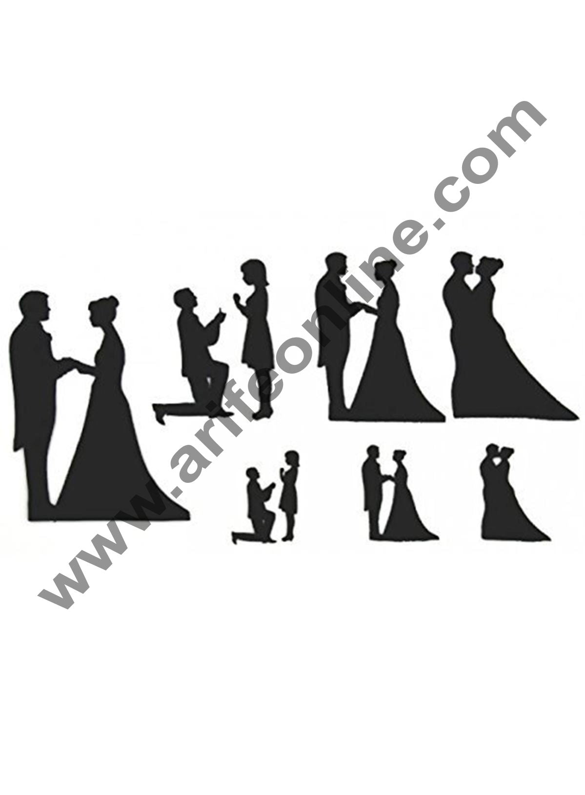 Cake Decor 7 Piece/Set Wedding Couple For Valentine's Silhouette Stencil Cake Decorating Cutting Tool
