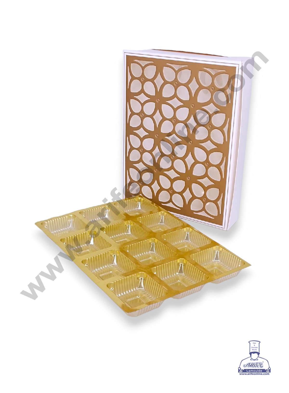 12 Cavity Chocolate Box with Cavity & Cutout Window Without Handle ( 10 Piece Pack ) - White (MOQ 12 PCK) (AMD)