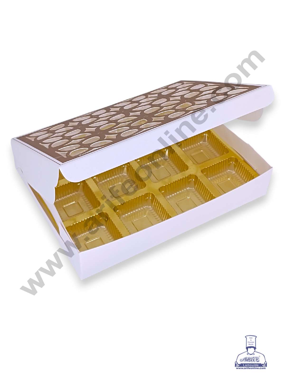 12 Cavity Chocolate Box with Cavity & Cutout Window Without Handle ( 10 Piece Pack ) - White (MOQ 12 PCK) (AMD)
