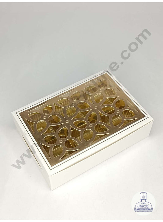 6 Cavity Chocolate Box with Cavity & Cutout Window Without Handle ( 10 Piece Pack ) - White (MOQ 12 PCK) (ADD)