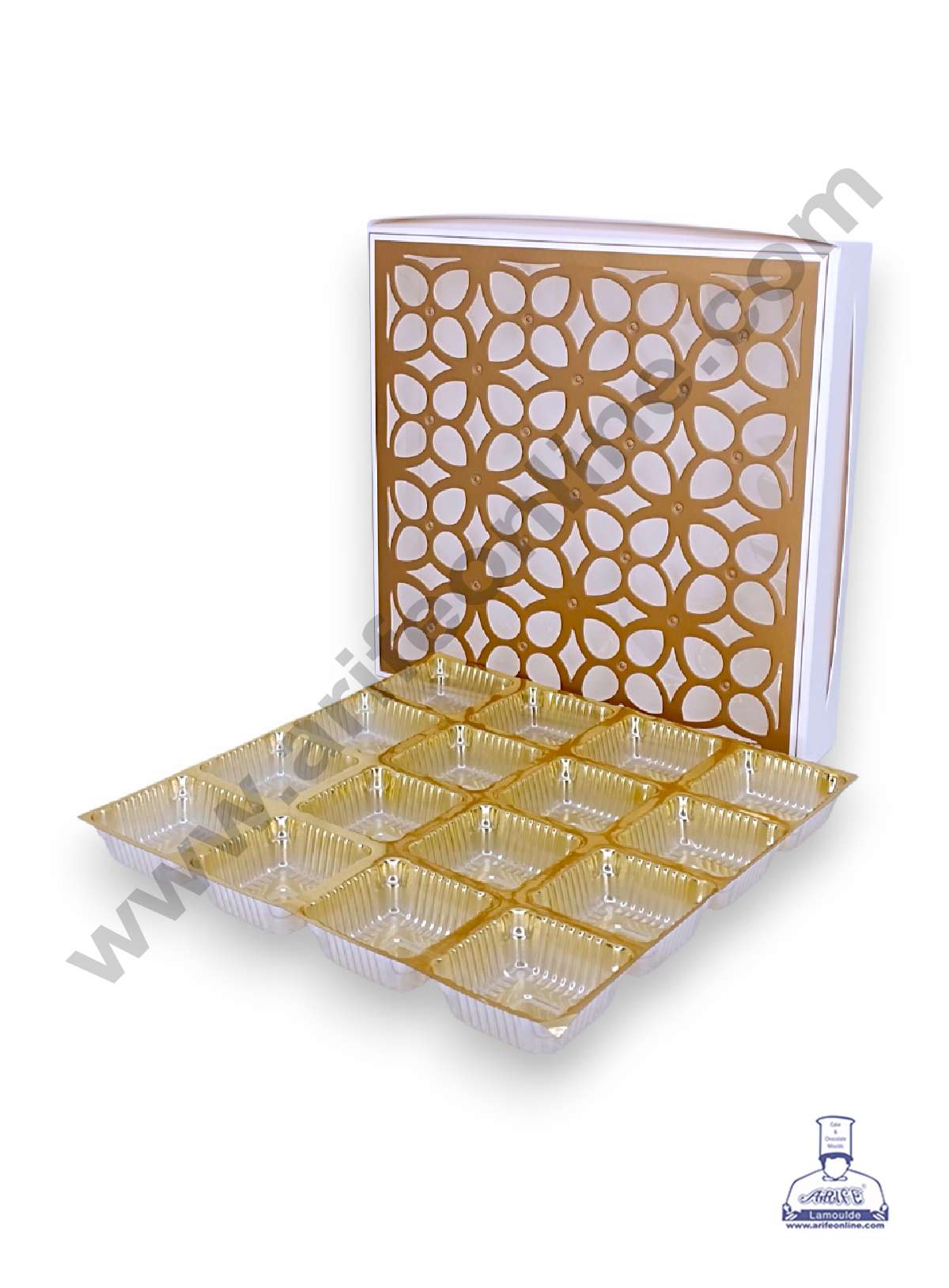 16 Cavity Chocolate Box with Cavity & Cutout Window Without Handle ( 10 Piece Pack ) - White (MOQ 12 PACK) (RDD)