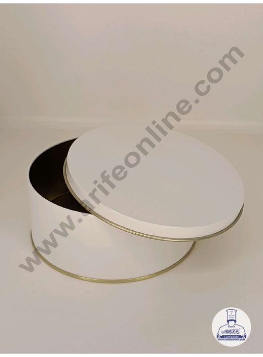 Dream Cake Tin Torte cake Cookie Cake Tin - White Color - 5.5 x 2.5 Inch (MOQ 54 PCS 1 CRTN) (FE)