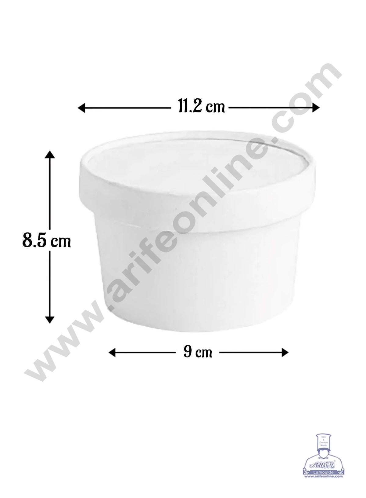 500ml White Kraft Paper Tub With Lid (MOQ 100 PCS)