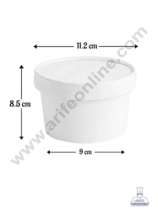 500ml White Kraft Paper Tub With Lid (MOQ 100 PCS)