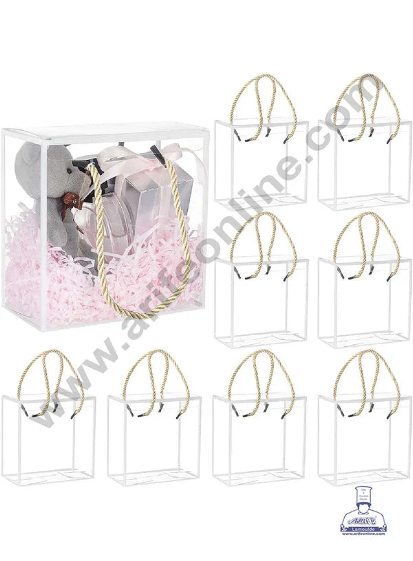 Big Clear PVC Hamper Bag with White Border | Gift Box | Gift Bag with Handle (MOQ 100 PCS)
