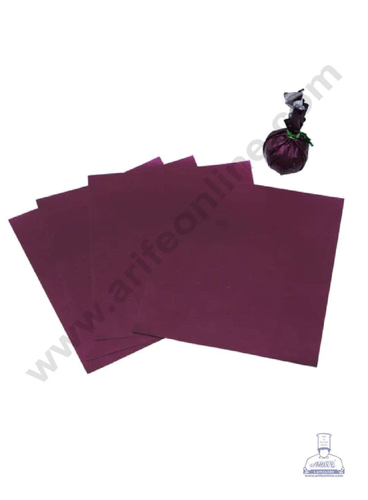 Metallic Plastic Chocolate Wrapper, Wine 200 Pcs Pack (MOQ 12 PACK) (FD)