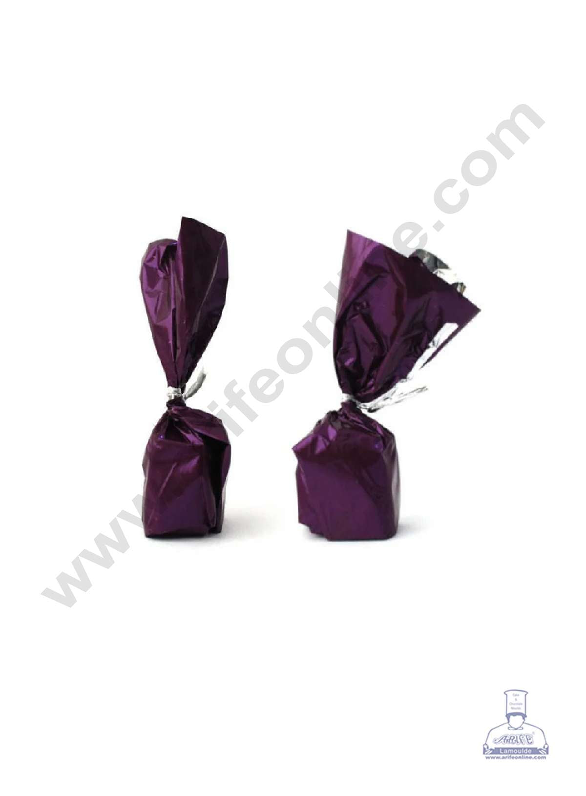 Metallic Plastic Chocolate Wrapper, Wine 200 Pcs Pack (MOQ 12 PACK) (FD)