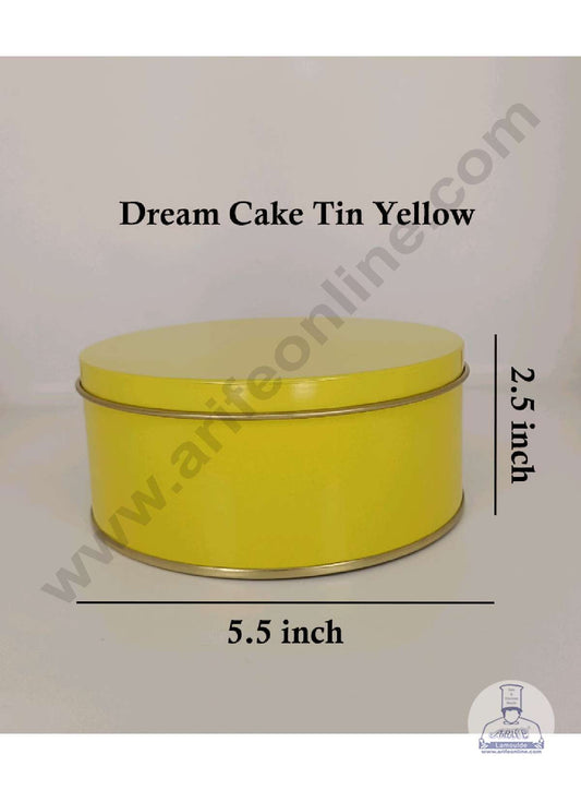 Dream Cake Tin Torte Cake Cookie Cake Tin - Yellow Color - 5.5 x 2.5 Inch (FE)(MOQ 54 PCS 1 CRTN) (FE)